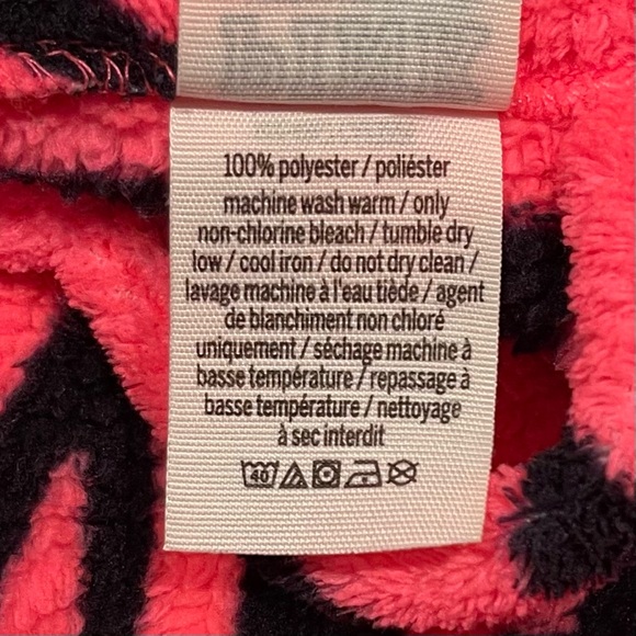 Victoria’s Secret Pink Logo Print Robe Women Medium Sleep Lounge Wear Pink Black - Picture 12 of 13